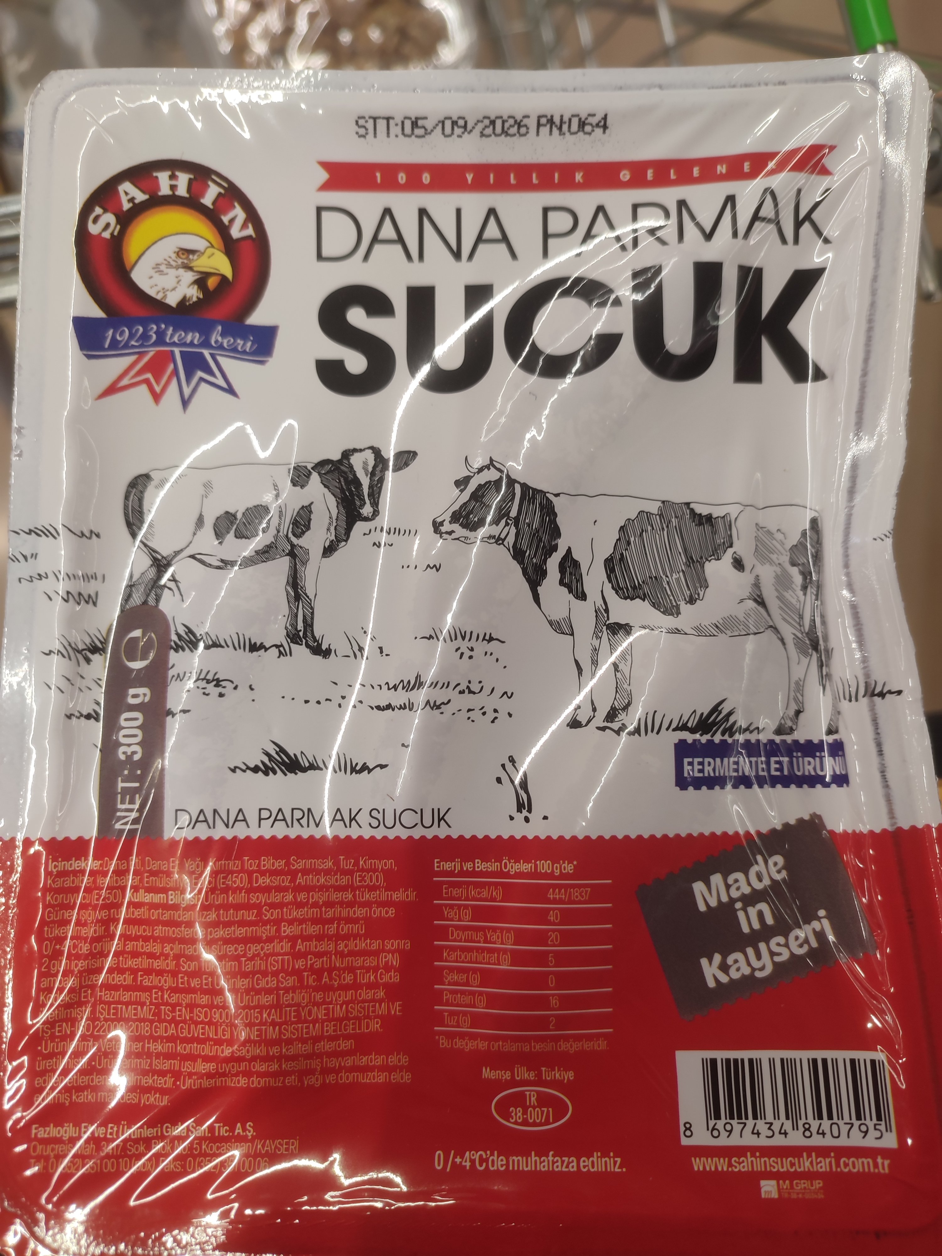 Şahin Dana Parmak Sucuk